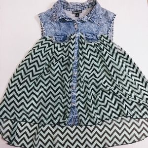 🍍Fashion Web Shirt Blouse SZ L Sleeveless